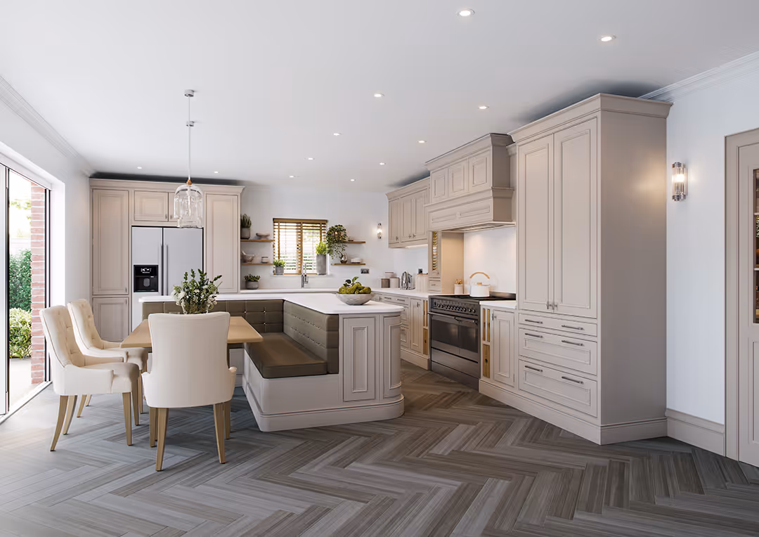 Painted kitchen showing an upgraded finish option