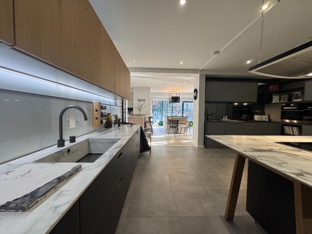 German kitchen range on display in the Uppermill showroom