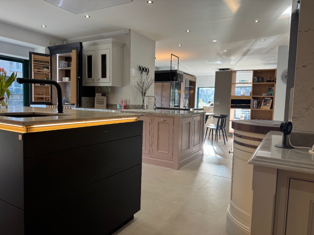 Inside the Anthony Lawrence Interiors kitchen showroom in Uppermill, Saddleworth